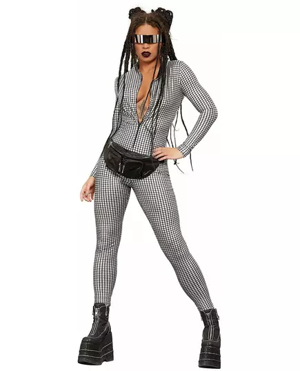 Women's holographic disco jumpsuit, image 2