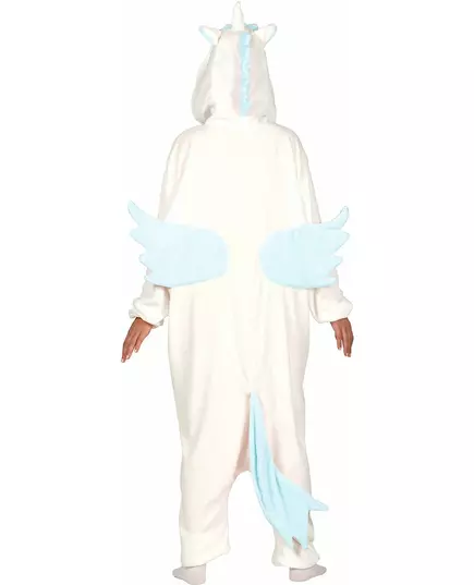Hvit og blå enhjørningsjumpsuit for voksne, bilde 2