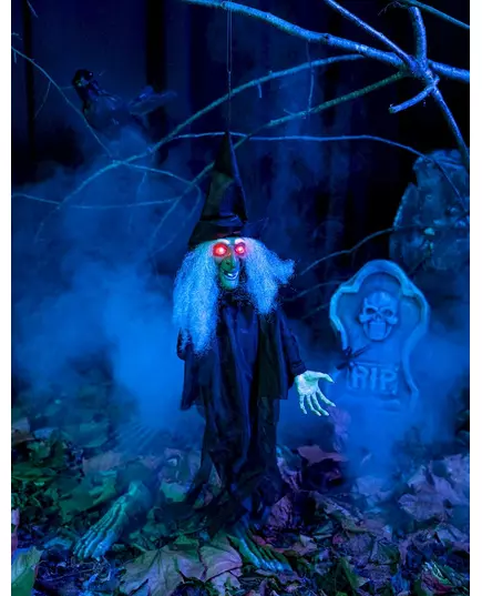 Animert, lysende, snakkende heks Halloween-dekorasjon, bilde 2