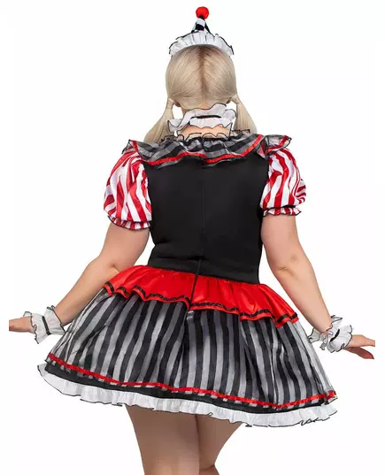 Sexy svart og hvitt harlekinkostyme for kvinner i pluss størrelse, Størrelse: X-Large/XX-Large (48-52), bilde 2