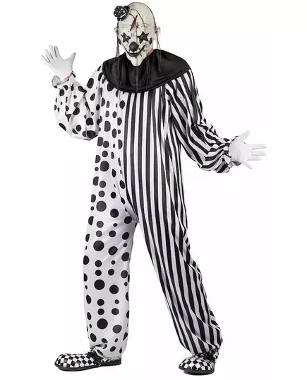 Killer clown costume with adult mask, Size: Medium, image 2