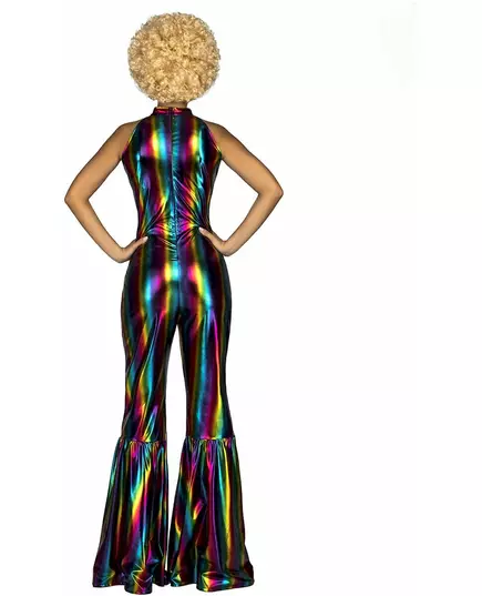 Regnbuefarget disco-jumpsuit til dame, bilde 2