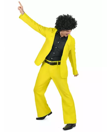 Gult discokostyme for voksne, Størrelse: Medium/Large, bilde 2
