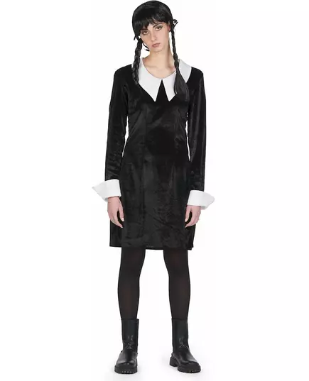 Black velvet gothic schoolgirl costume for women, Size: Large, image 2