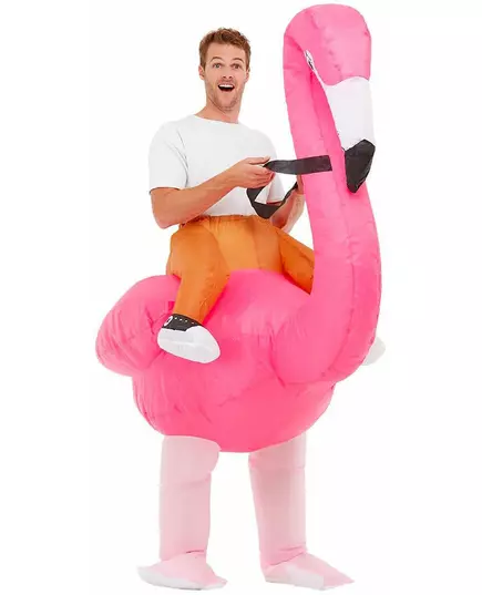 Stort rosa flamingokostyme til voksne, bilde 2