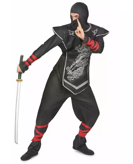 Men's silver dragon ninja costume, image 2