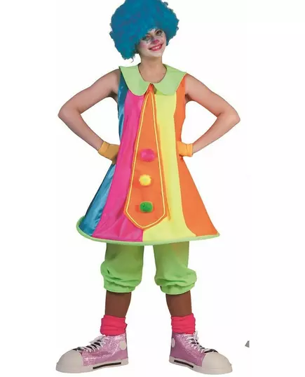Women's fluorescent clown dress costume, image 2