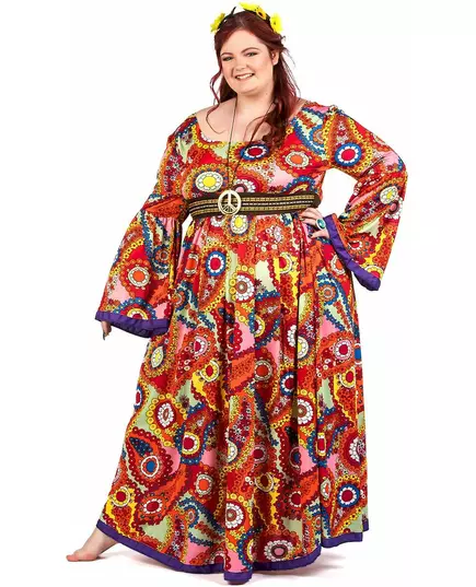 Plus size hippie dress costume for women, Size: XX-Large, image 2