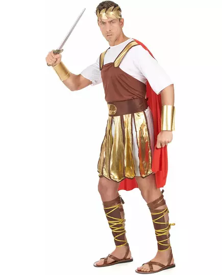Roman gladiator costume with red cape for men, image 2