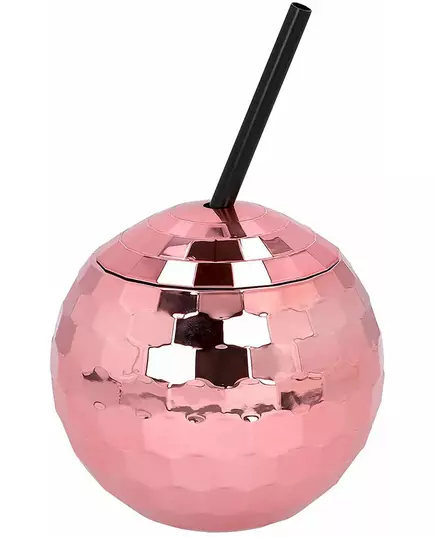650 ml rosa diskokulekopp med sugerør, bilde 2