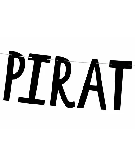 Pirates Party Black Cardboard Garland 14cm x 1m, image 2
