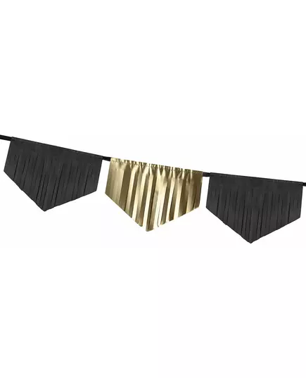 3m Black and Gold Fringe Paper Garland, image 2