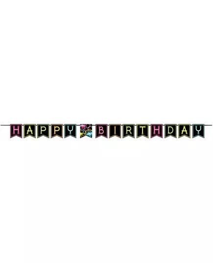 Happy birthday Glow Party garland 270 cm, image 2