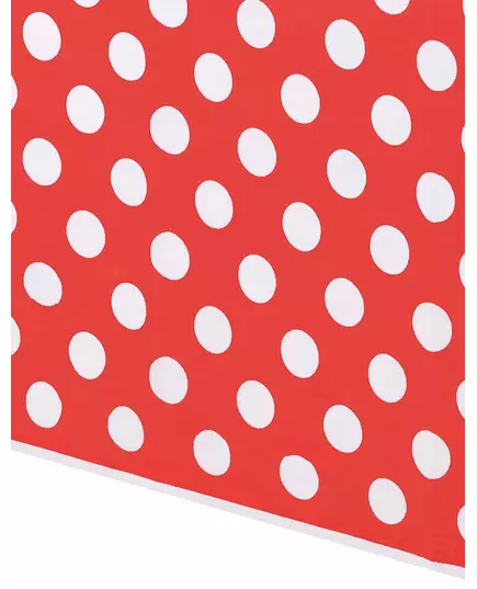 Red tablecloth with white polka dots, plastic, 137 x 274 cm, image 2