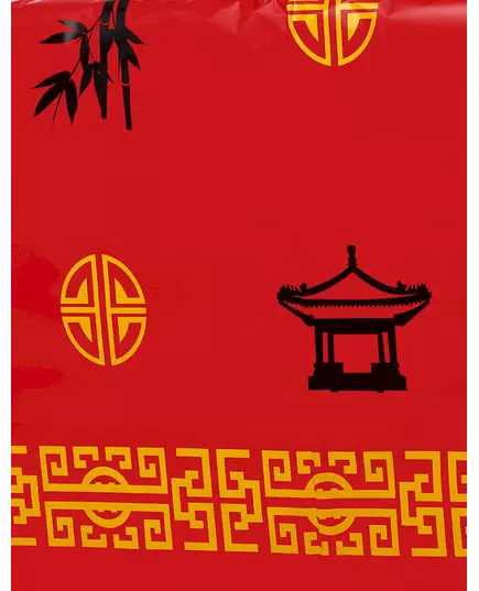 Rød asiatisk plastduk 137 x 274 cm, bilde 2