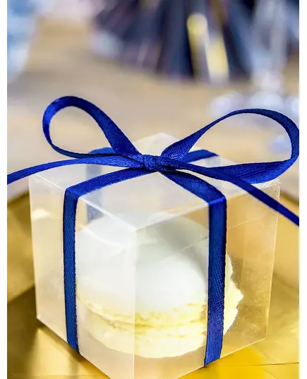 Royal blue satin ribbon 0.6 cm x 25 m, image 2