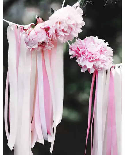 Light peach satin ribbon 0.6 cm x 25 m, image 2