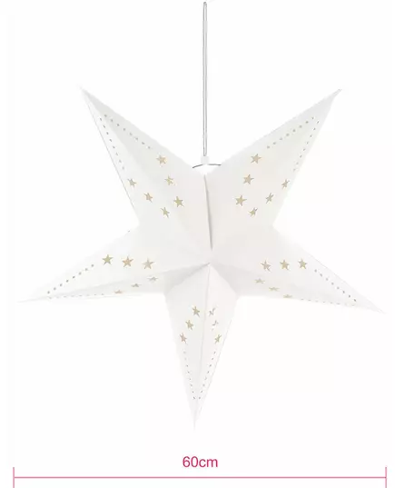 Hvit stjernependellampe 60 cm, bilde 2