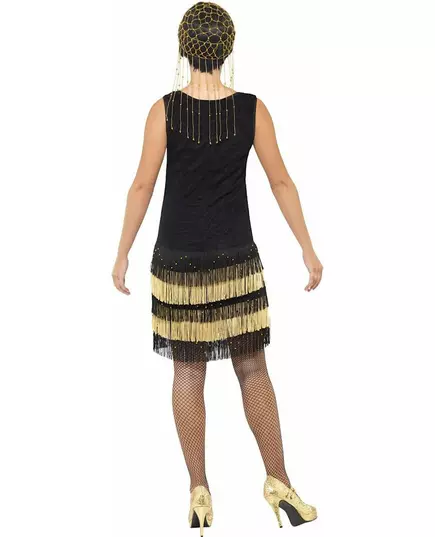 Black and gold Charleston costume for women, Size: Medium, image 2