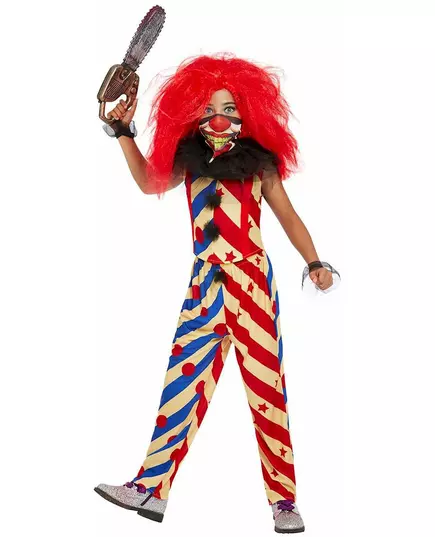 Two-tone creepy clown costume for girls, image 2