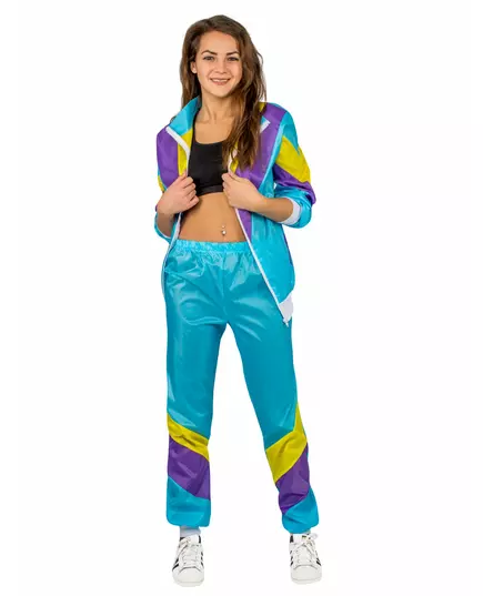 Adult 80s blue jogging suit, Size: X-Large, image 2
