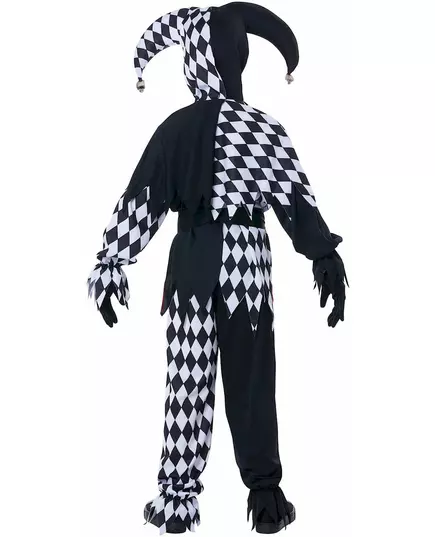 Black and white evil joker costume for children, image 2