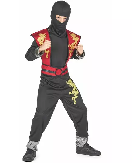 Gul drage ninja-kostyme til gutter, Størrelse: 10–12 år (130–140 cm), bilde 2