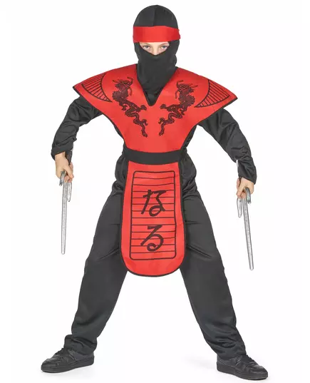 Rød drage ninja-kostyme til gutter, Størrelse: 7–9 år (120–130 cm), bilde 2