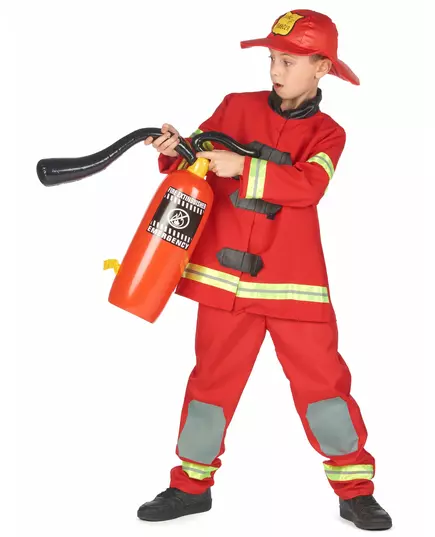 Red firefighter costume for children, Size: 4-6 years (110-120 cm), image 2