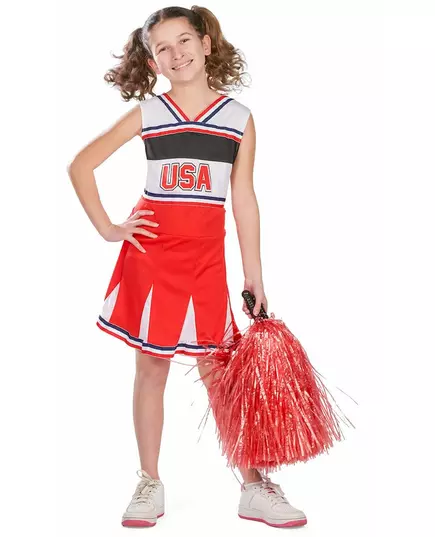 USA cheerleader-kostyme til jenter, Størrelse: 9 år (125–135 cm), bilde 2
