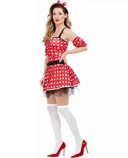 Red polka dot mouse costume for women, Size: Medium, image 2