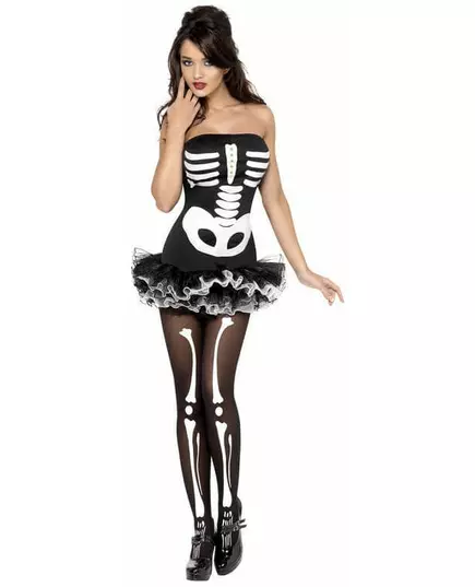 Sexy skjelettkostyme for kvinner med tutu til Halloween, Størrelse: Small, bilde 2