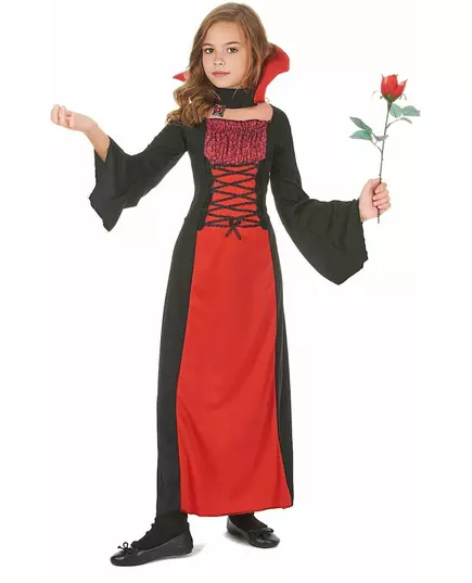 Langt vampyrkostyme til jenter på Halloween, Størrelse: 10–12 år (130–140 cm), bilde 2