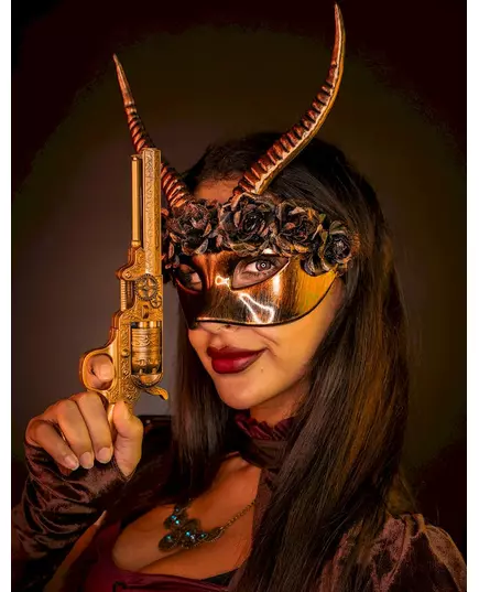Sexy Steampunk-halvmaske for voksne, bilde 2