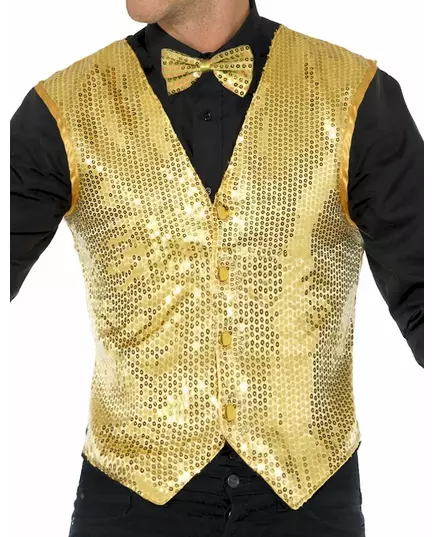 Vest med paljetter for voksne, Størrelse: Small, bilde 2