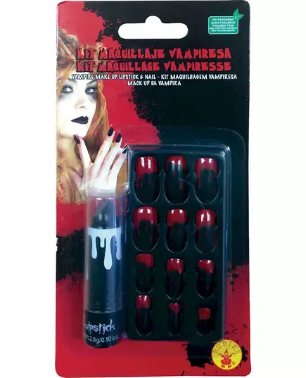 Adult Bloody Lipstick and Fake Nail Kit, image 2