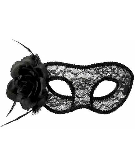 Black lace wolf with rose for women, image 2