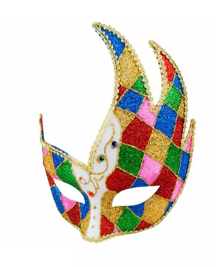 Adult multi-colored diamond Venetian wolf, image 2
