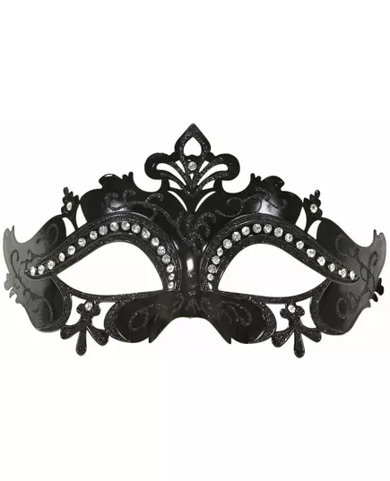 Adult black rhinestone Venetian wolf, image 2