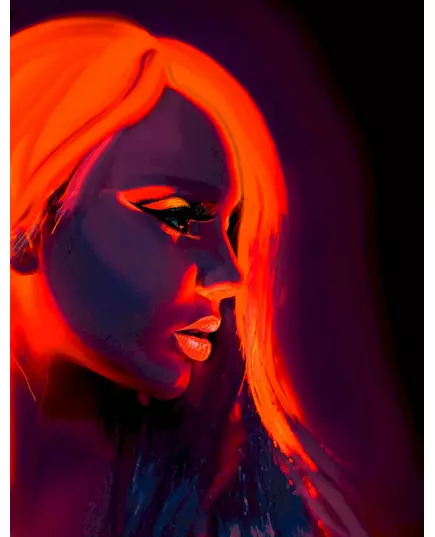 Neon orange fluorescent makeup 30 ml, image 2