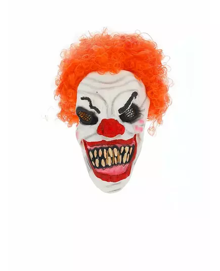 Skremmende rødhåret klovnemaske til Halloween for voksne, bilde 2