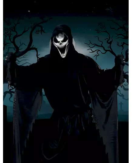 Dark skull latex mask, image 2