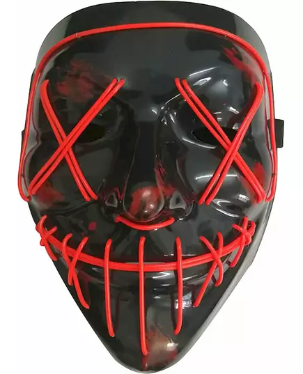 Rød, lysende LED-maske for voksne, bilde 2