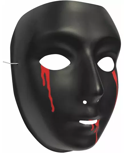 Black mask with tears of blood for women Halloween, image 2