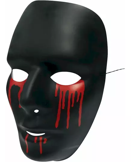 Black mask with tears of blood for men Halloween, image 2