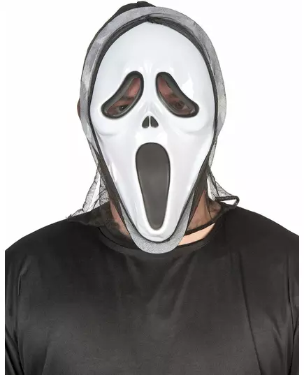 Black and white plastic mask adult psychopath killer, image 2