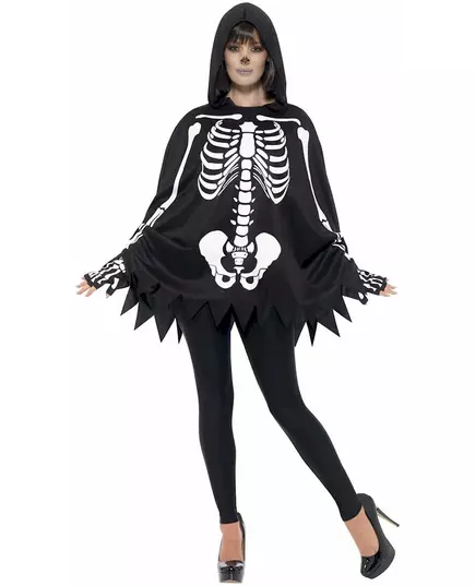 Adult skeleton poncho, image 2