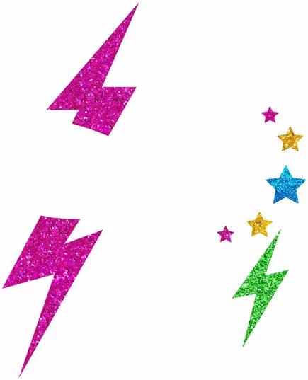 Flerfargede glitter lyn ansikt klistremerker, bilde 2