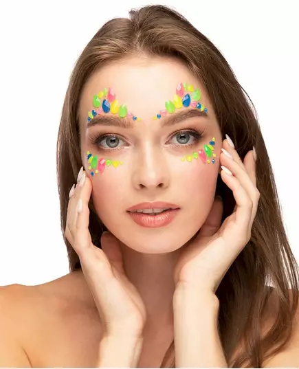 Multicolored glow-in-the-dark face adhesive rhinestones, image 2