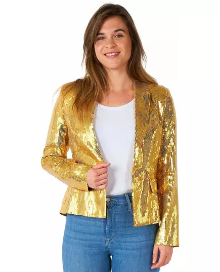 Suitmeister women's gold sequin blazer jacket, Size: Small (EU 38-40), image 2